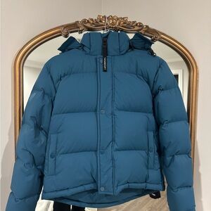 Aritzia Teal Super Puff Jacket